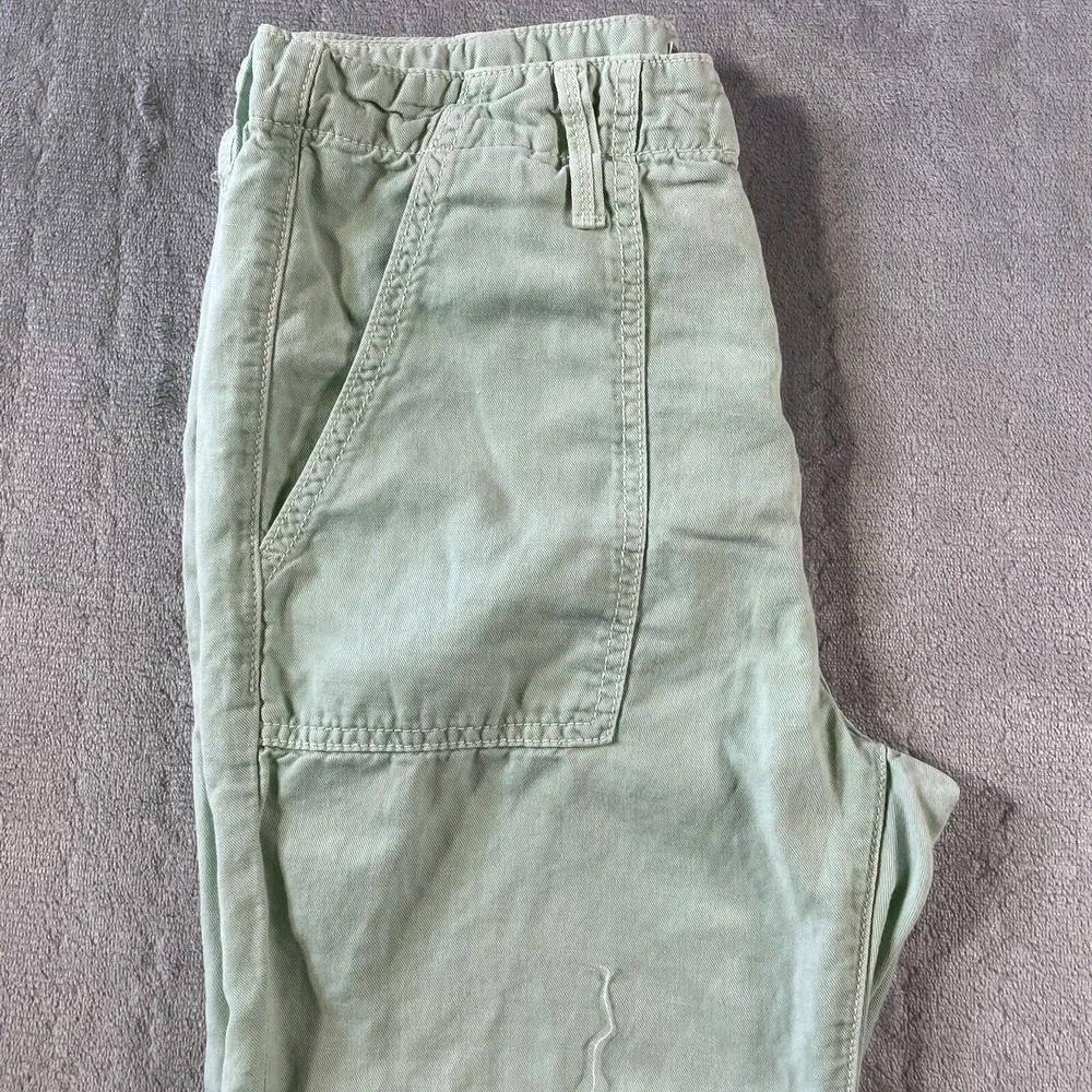 Mother Pants Women 26 Hedge Green The Shaker Chop Crop Fray‎ Straight Preppy